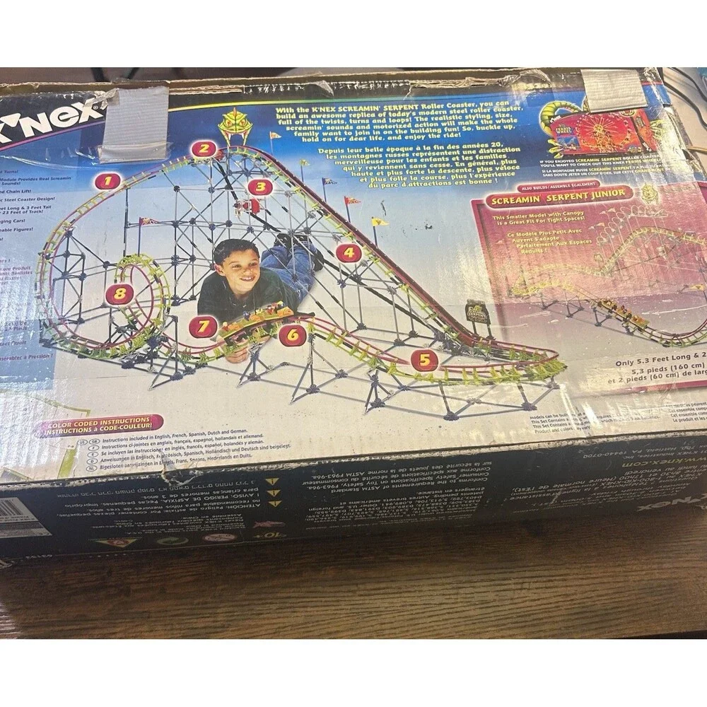 KNex Screamin Serpent Roller Coaster 63153 Set 1280 Pieces